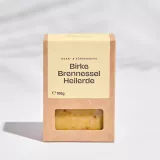 Haarseife, Naturkosmetik, feste Haarseife Birke Brennnessel Haarseife aus Naturzutaten | EINKLANG Himmelgrün